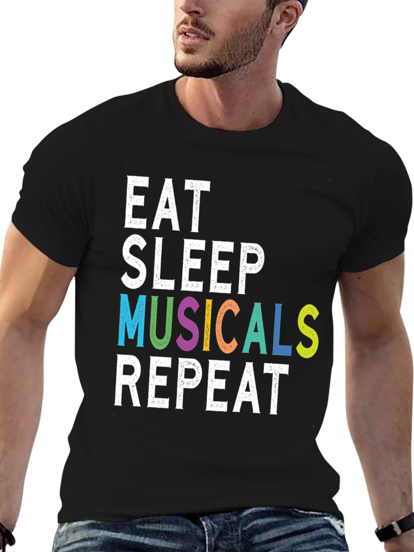 Eat Sleep Musicals Repeat Graphic Tee