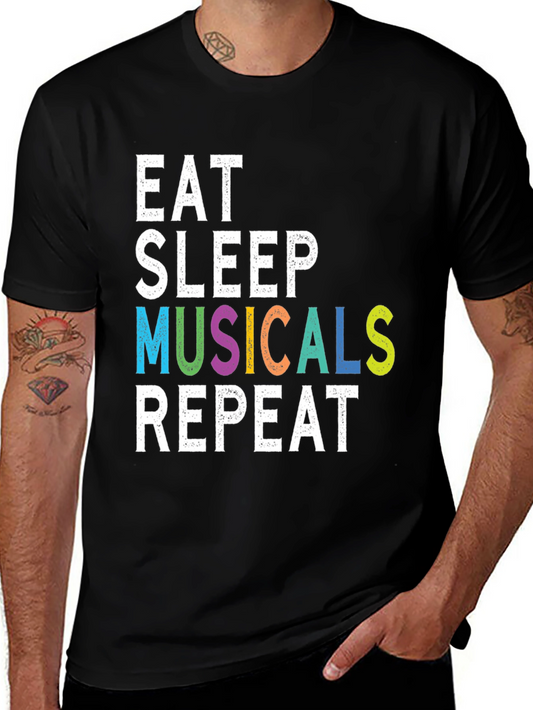 Eat Sleep Musicals Repeat Graphic Tee
