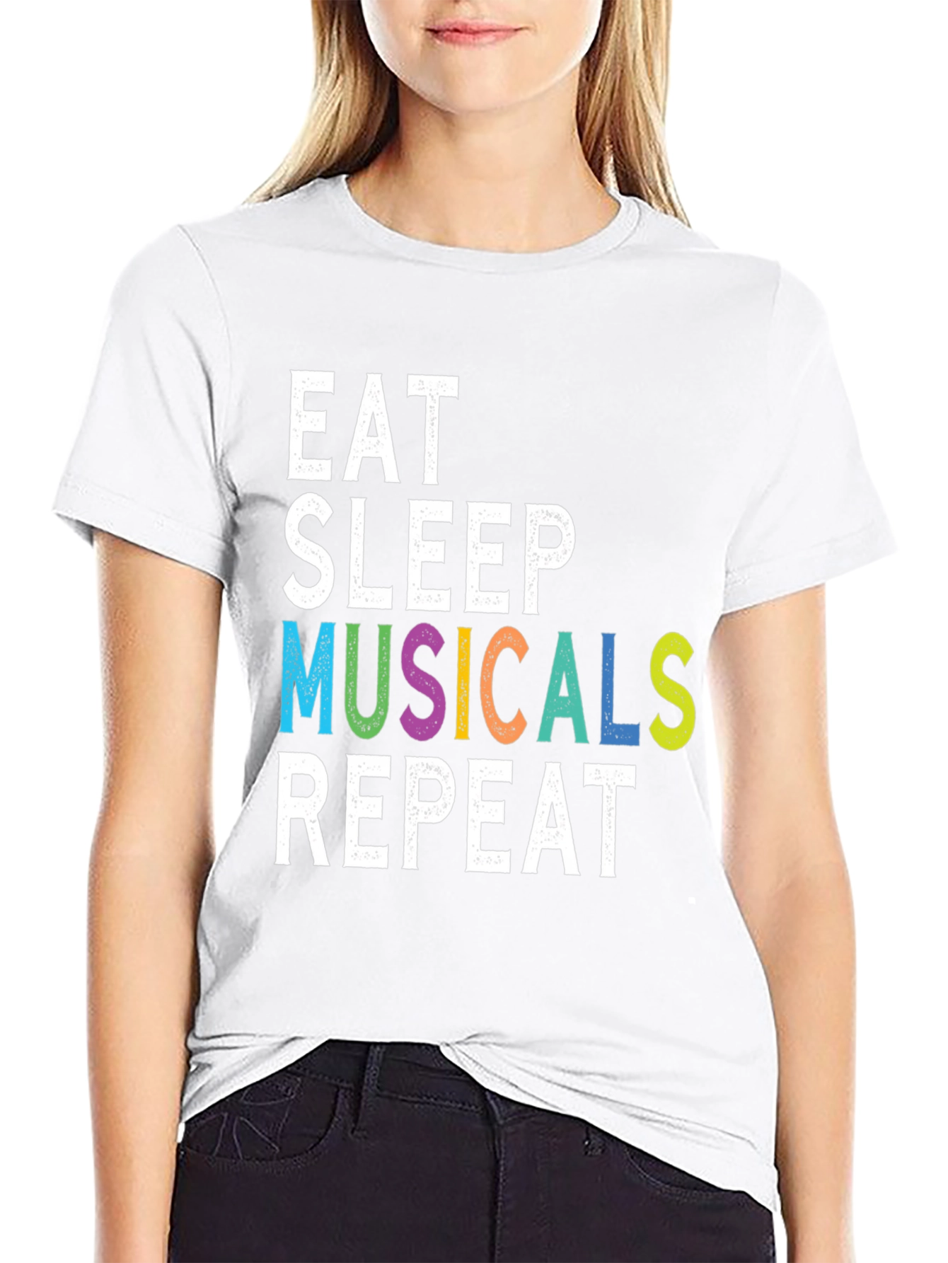 Eat Sleep Musicals Repeat Graphic Tee