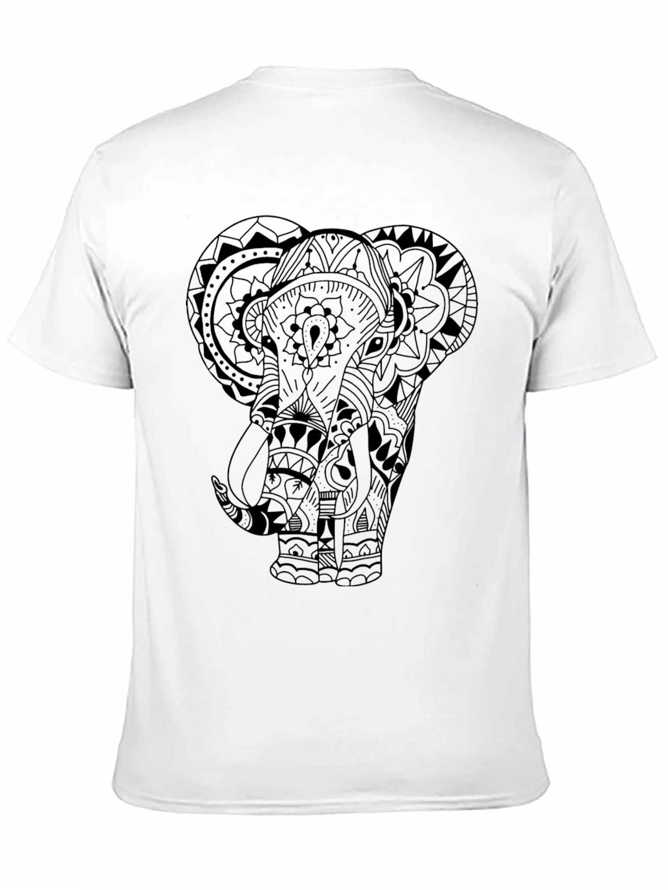 Elephant Mandala Graphic Tee - Mens Black T-Shirt