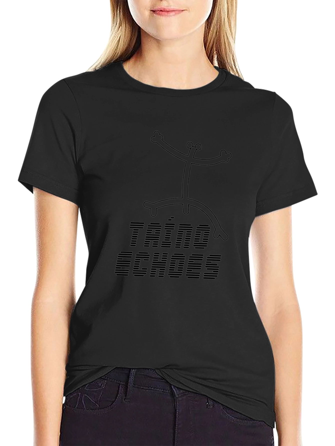 Taino Echoes Black T-Shirt with Coqui Design