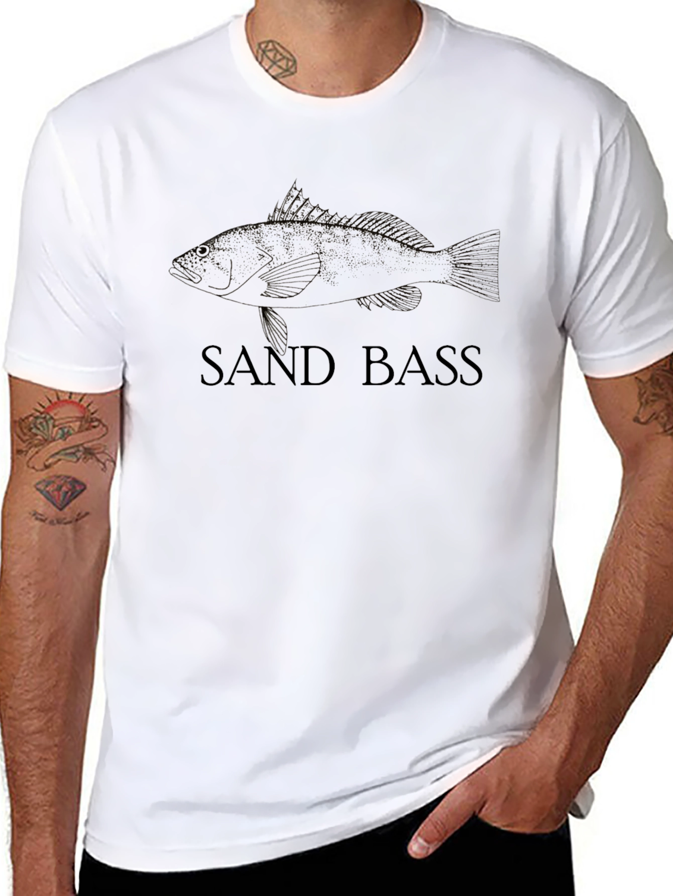 Sand Bass Graphic T-Shirt - Black