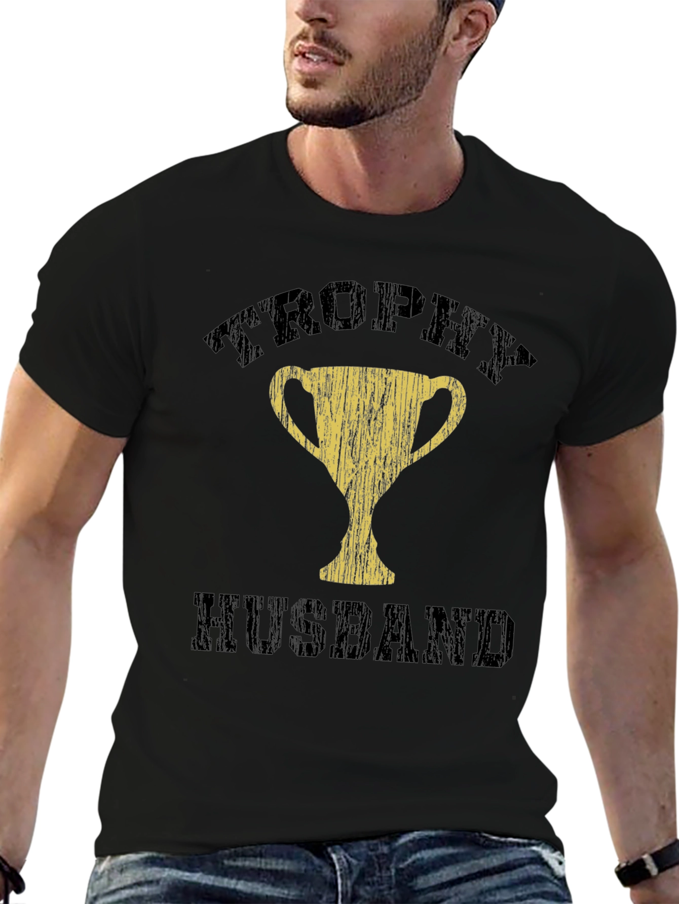 Trophy Husband Black T-Shirt - Humorous Husband Gift