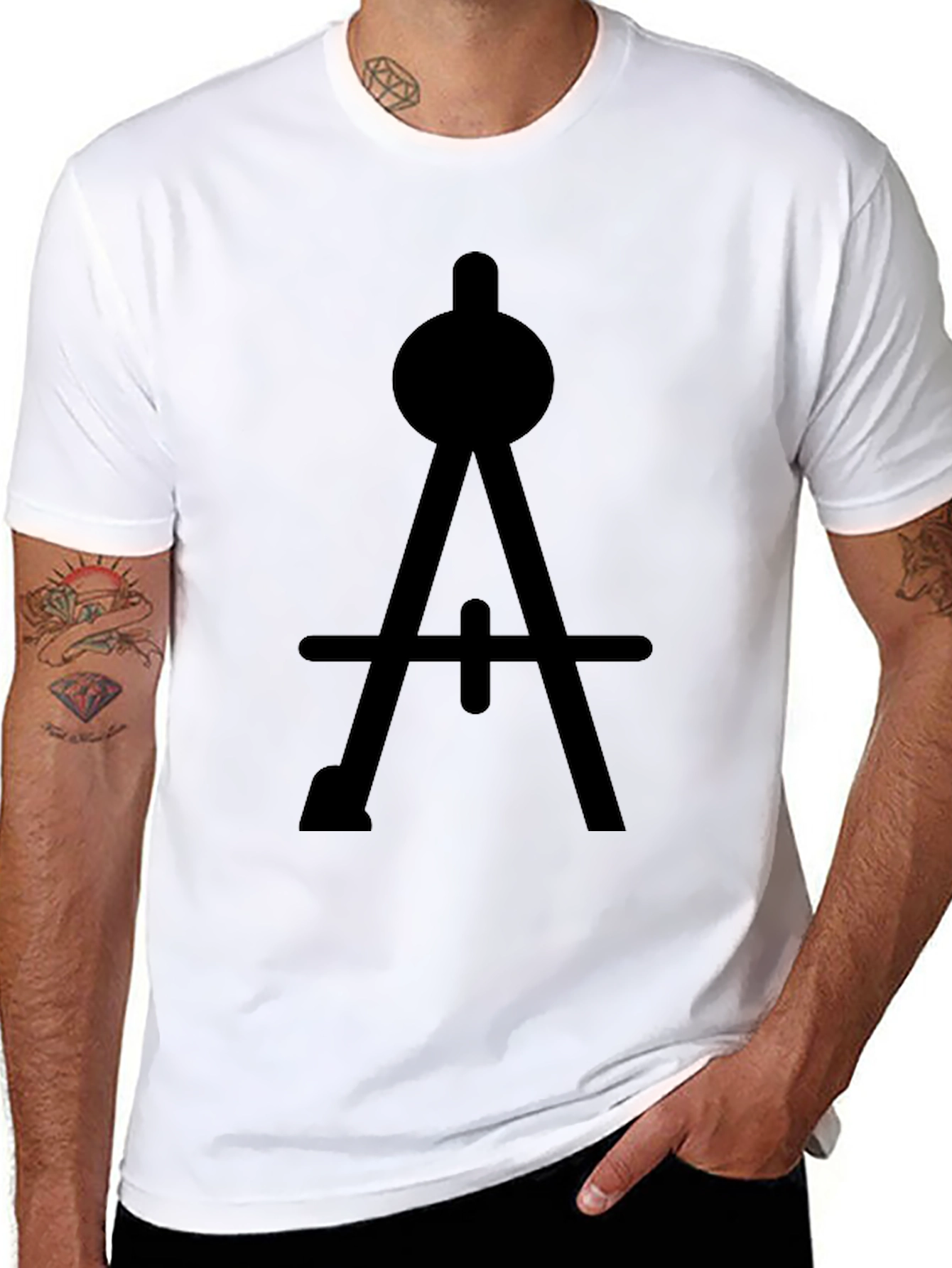 Modern Compass T-Shirt - Architect Geometry Drafting Design