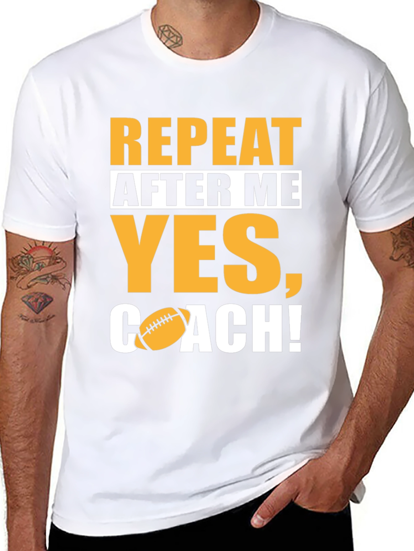 Repeat After Me Yes Coach! Football T-Shirt