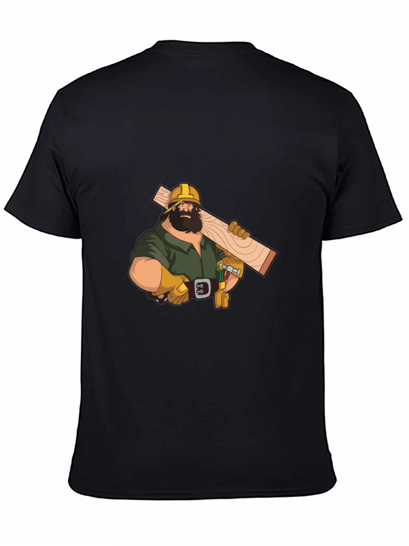 Carpenter Graphic Tee - Black Crew Neck T-Shirt