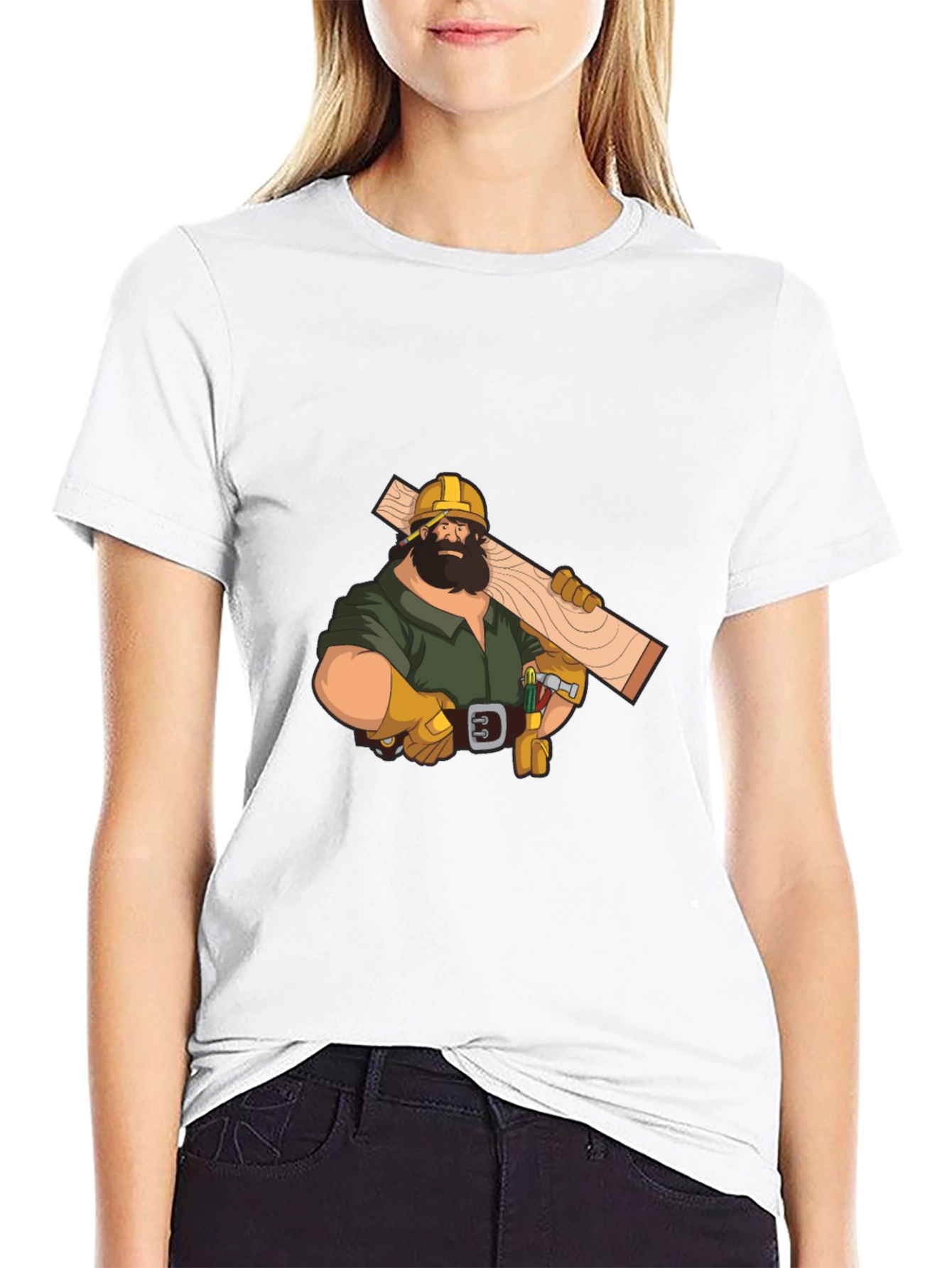 Carpenter Graphic Tee - Black Crew Neck T-Shirt