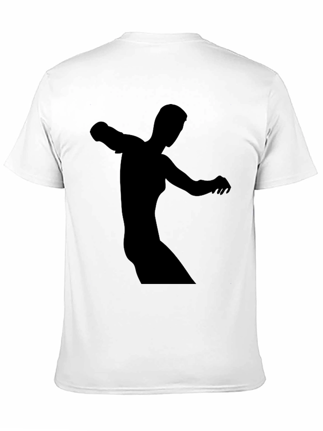Black Tee with Abstract Figure Print