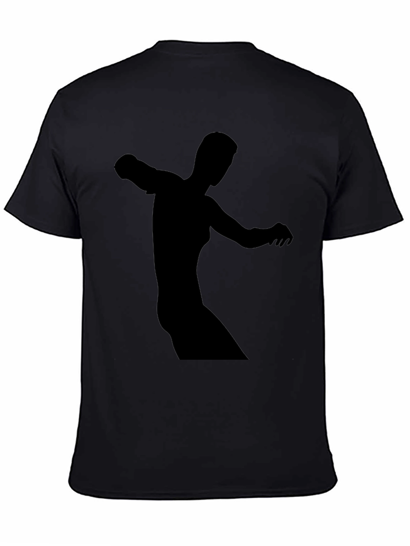 Black Tee with Abstract Figure Print