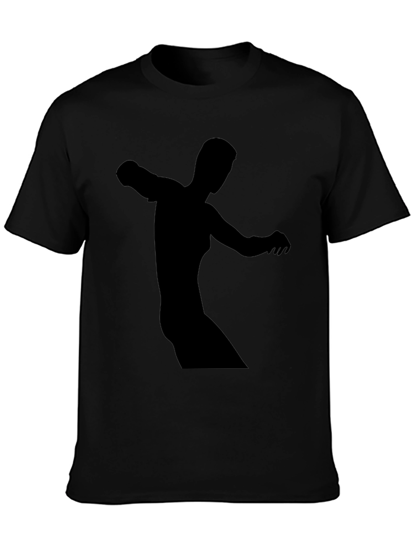 Black Tee with Abstract Figure Print