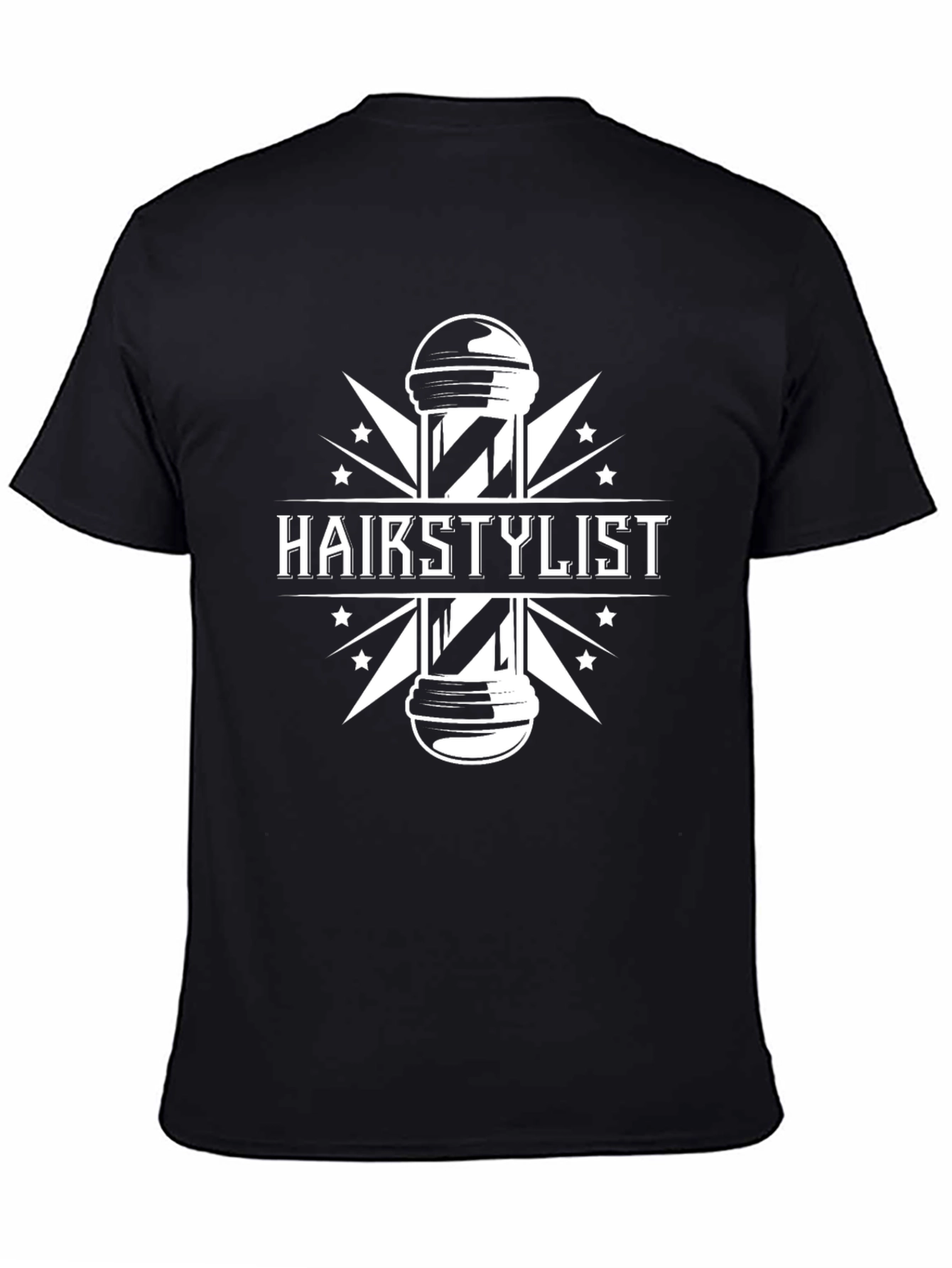 Hairstylist Graphic Tee - Barber Pole Design