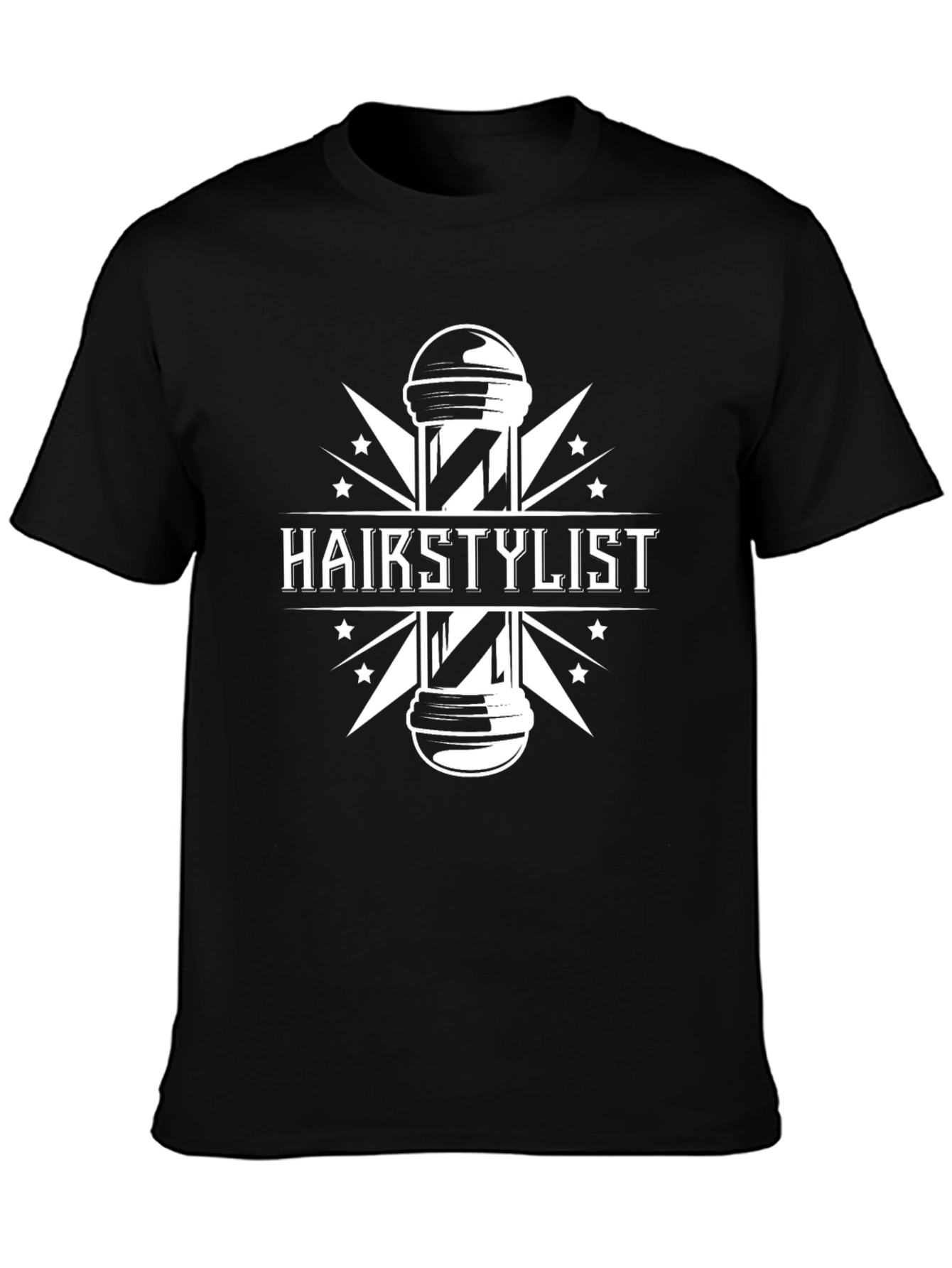 Hairstylist Graphic Tee - Barber Pole Design