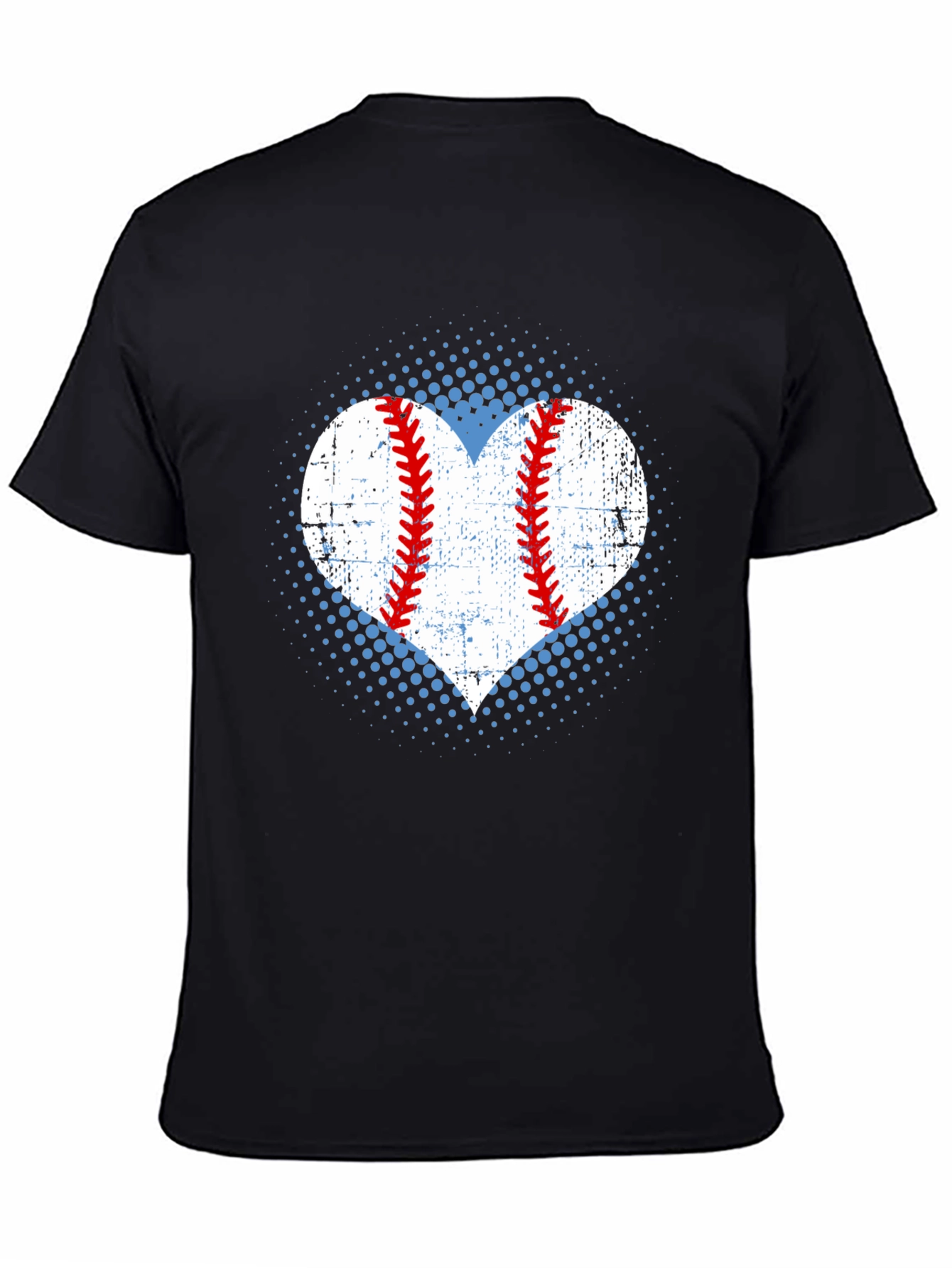 Baseball Heart T-Shirt - Distressed Print