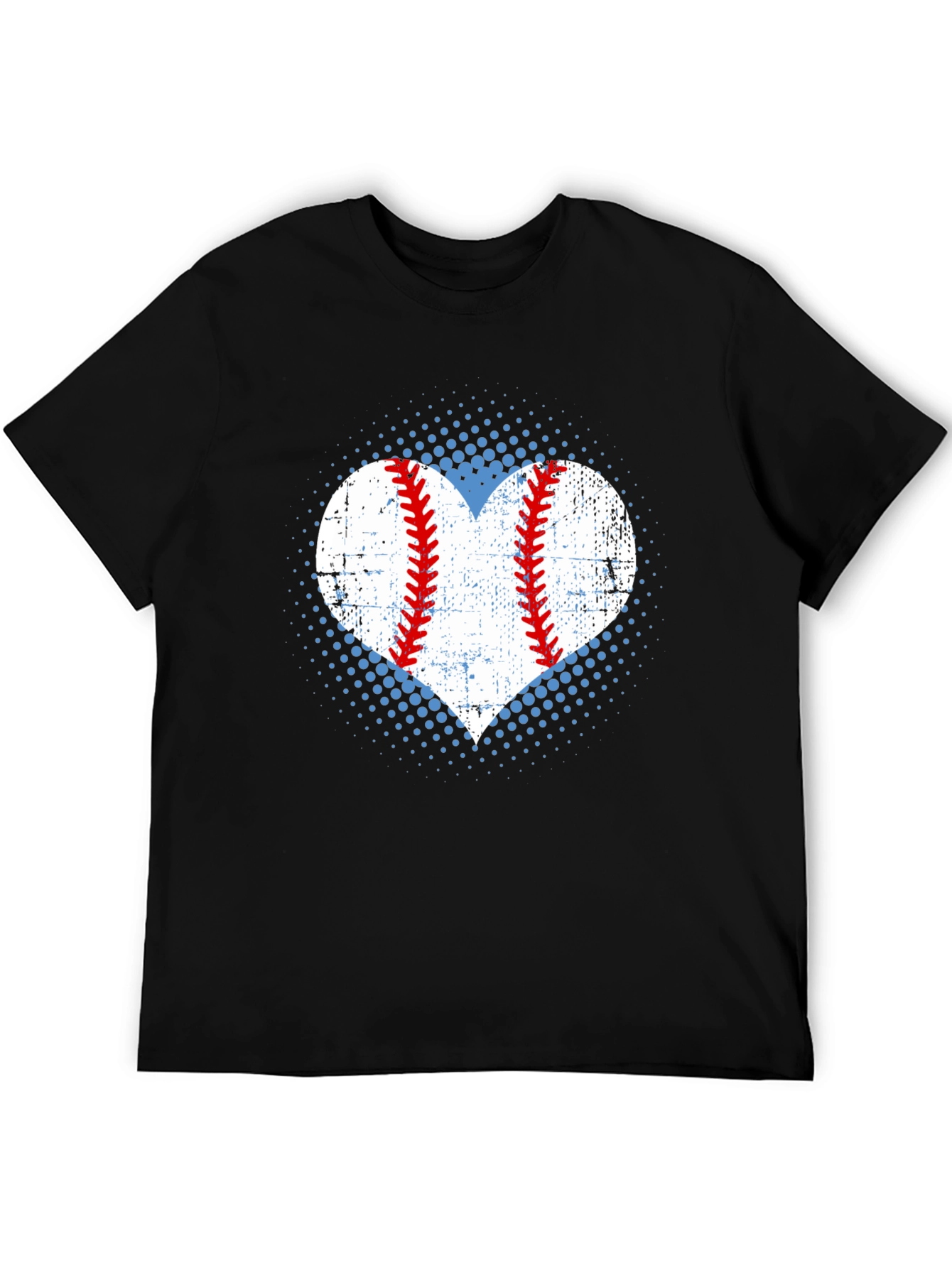 Baseball Heart T-Shirt - Distressed Print