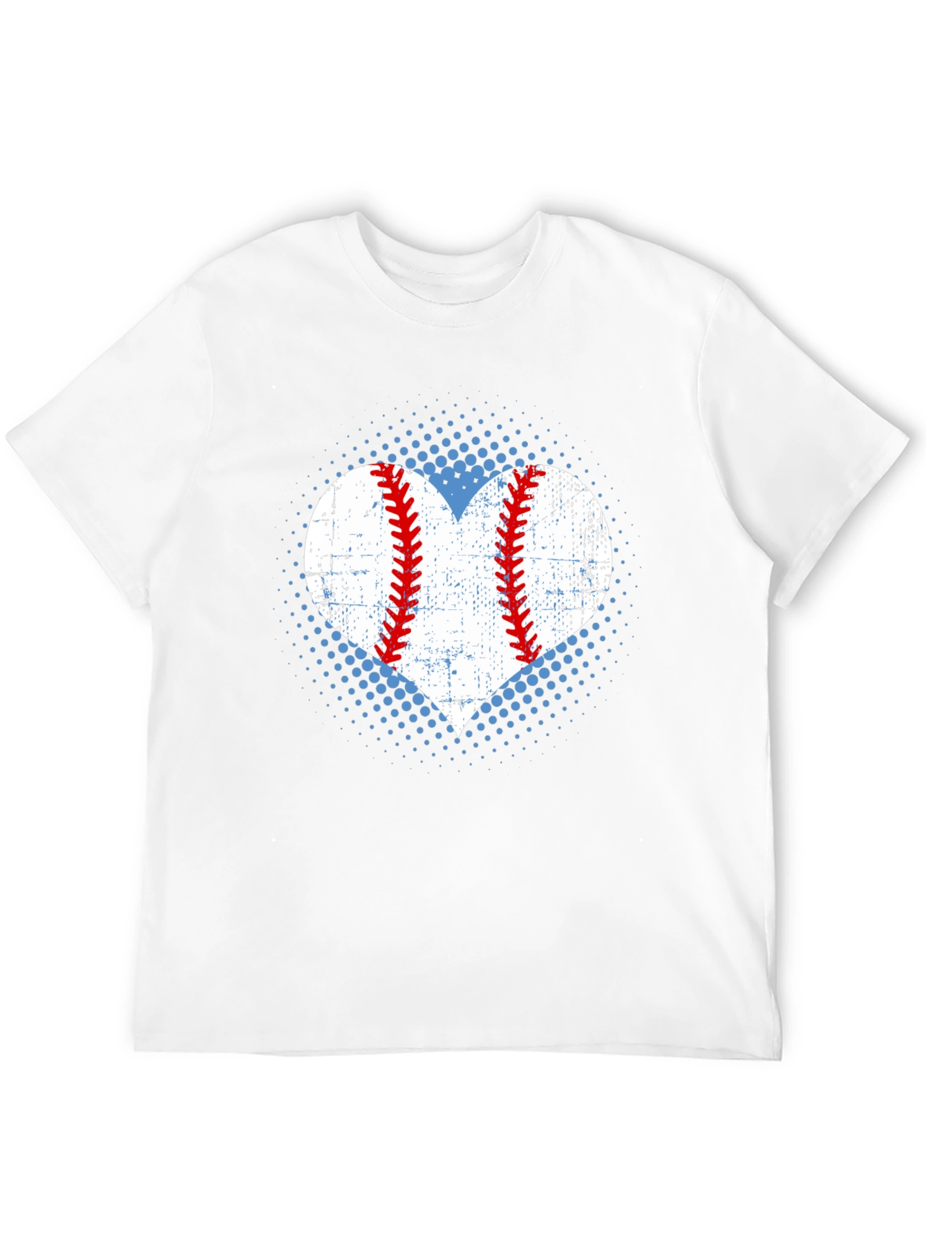 Baseball Heart T-Shirt - Distressed Print