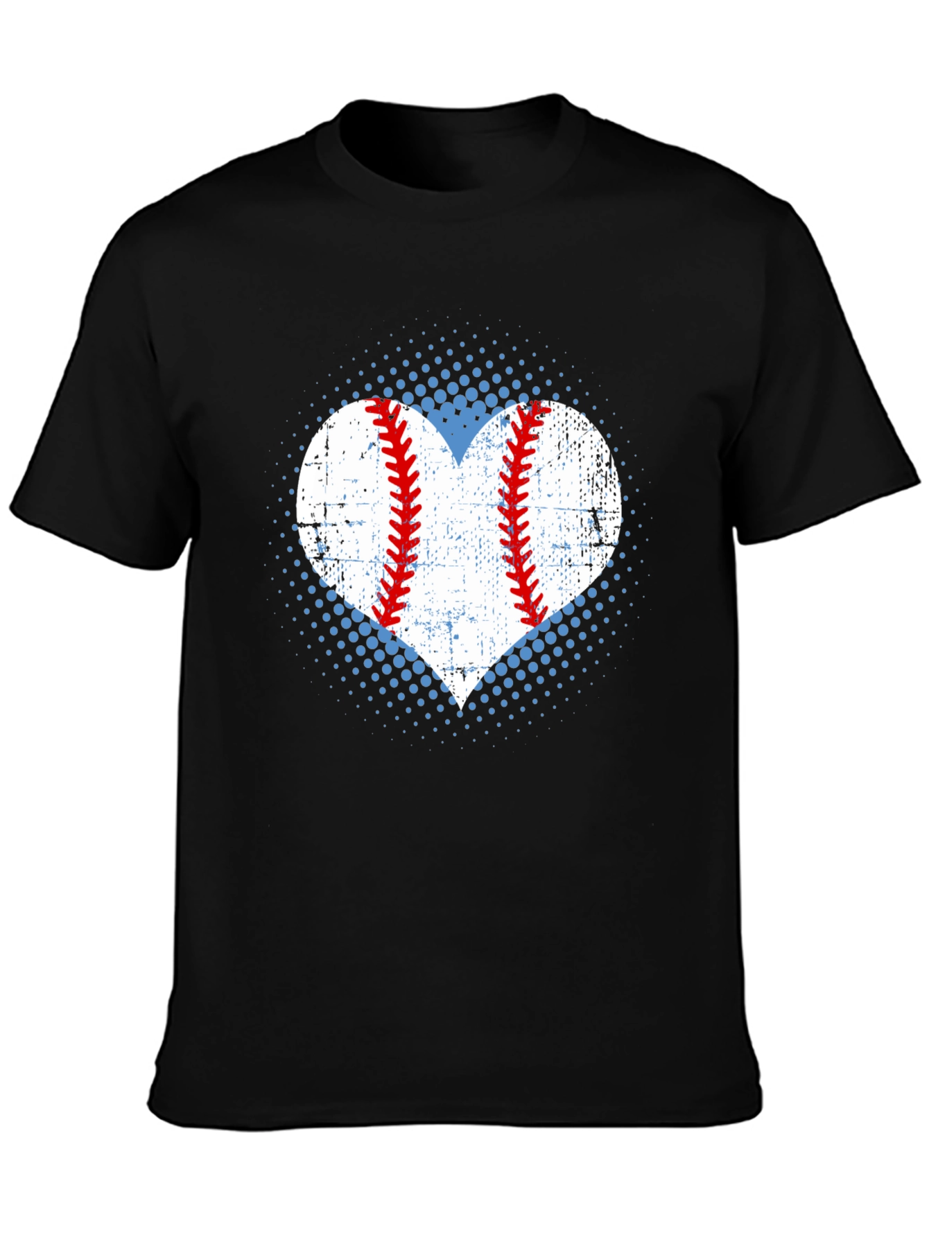 Baseball Heart T-Shirt - Distressed Print