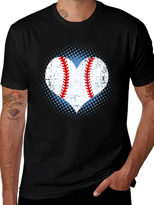 Baseball Heart T-Shirt - Distressed Print