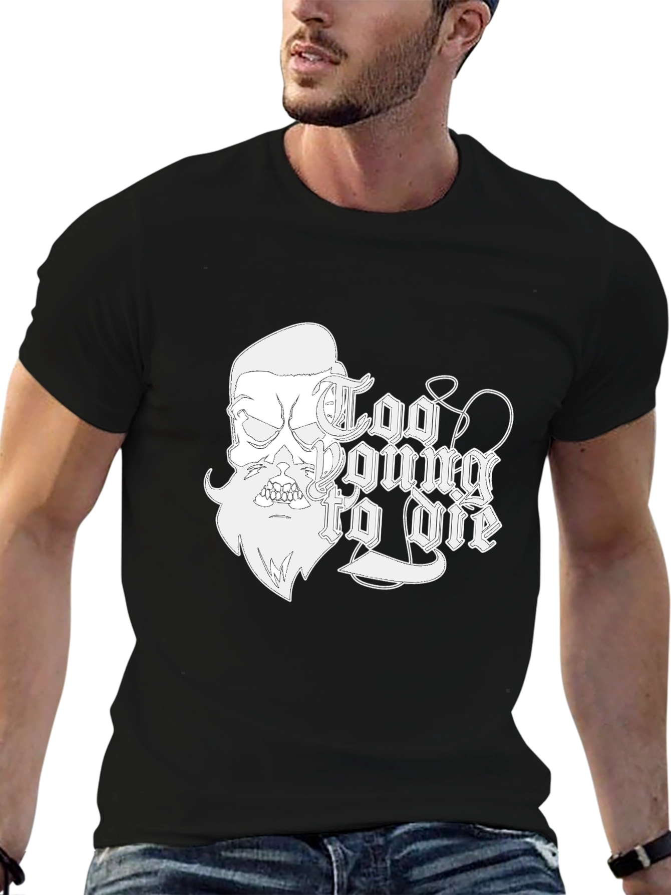 Too Young To Die Black Graphic Tee