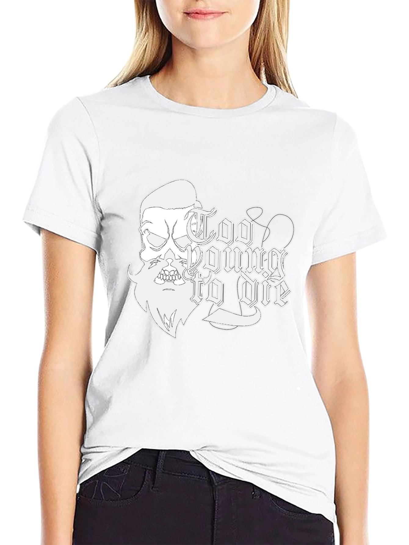 Too Young To Die Black Graphic Tee