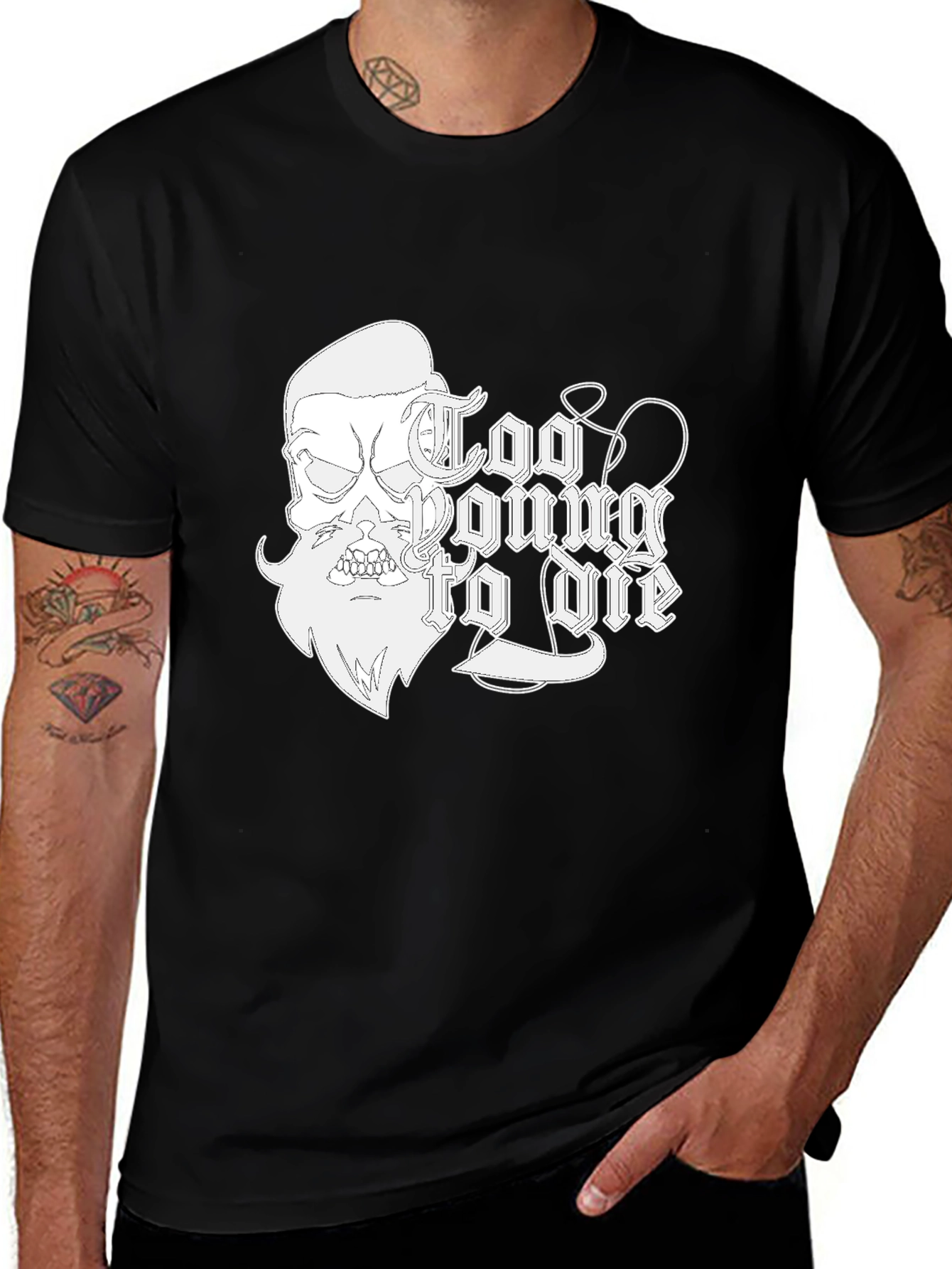 Too Young To Die Black Graphic Tee