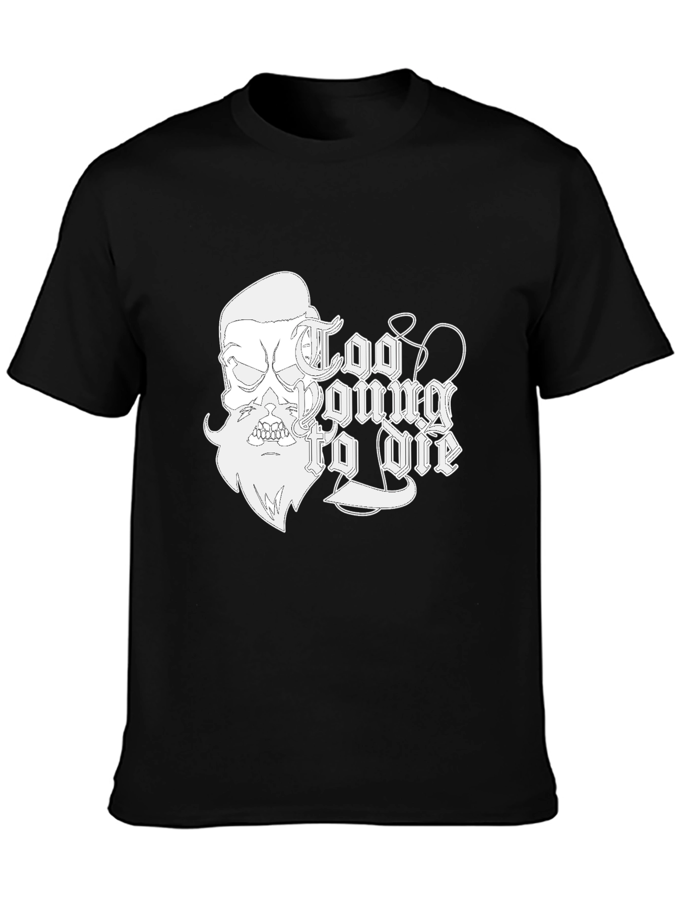 Too Young To Die Black Graphic Tee