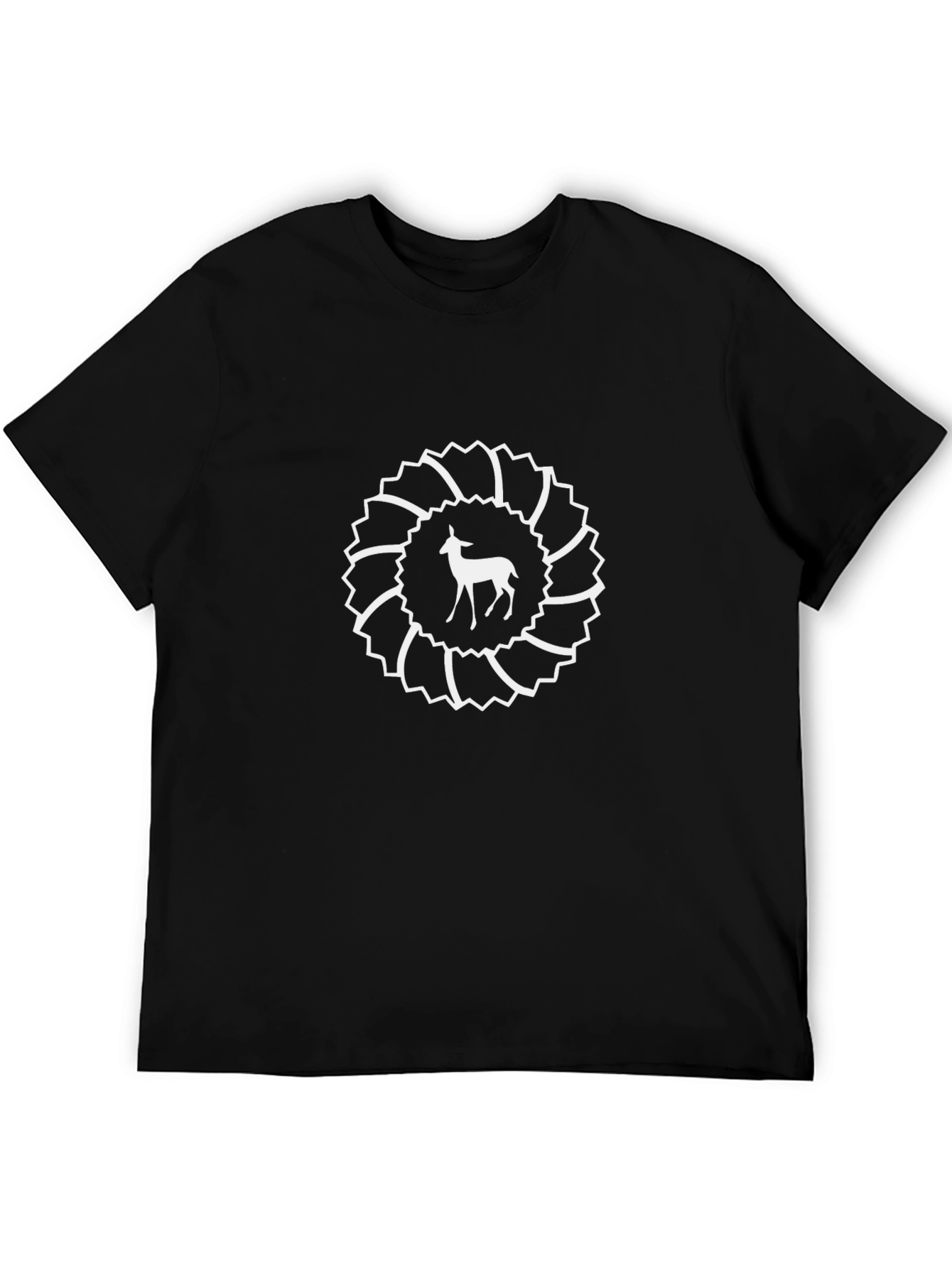 Deer Medallion Black T-Shirt