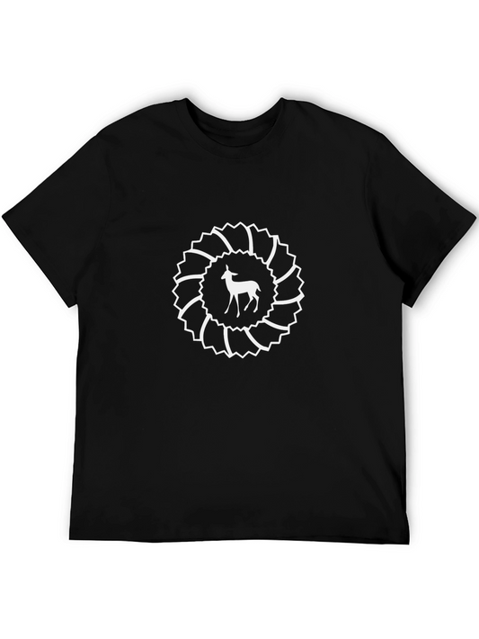 Deer Medallion Black T-Shirt