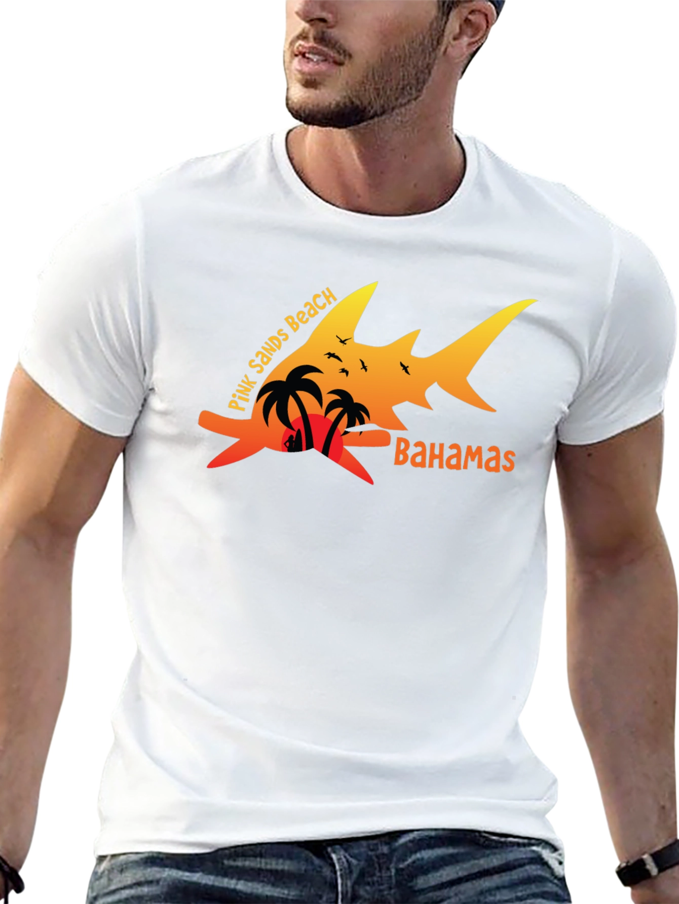 Pink Sands Beach Bahamas Graphic T-Shirt