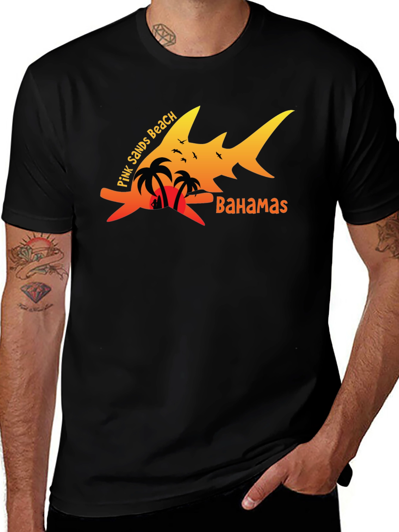 Pink Sands Beach Bahamas Graphic T-Shirt