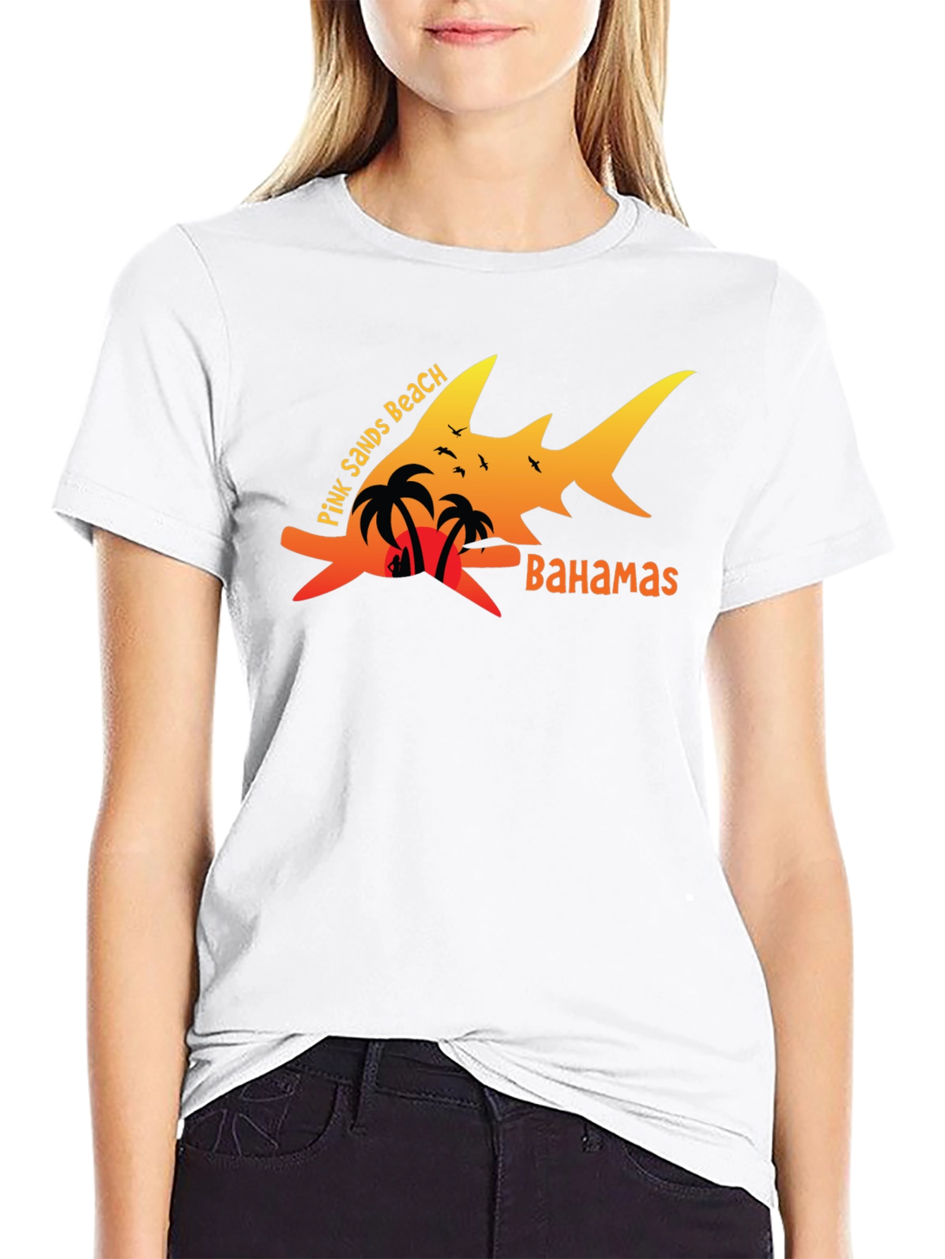 Pink Sands Beach Bahamas Graphic T-Shirt