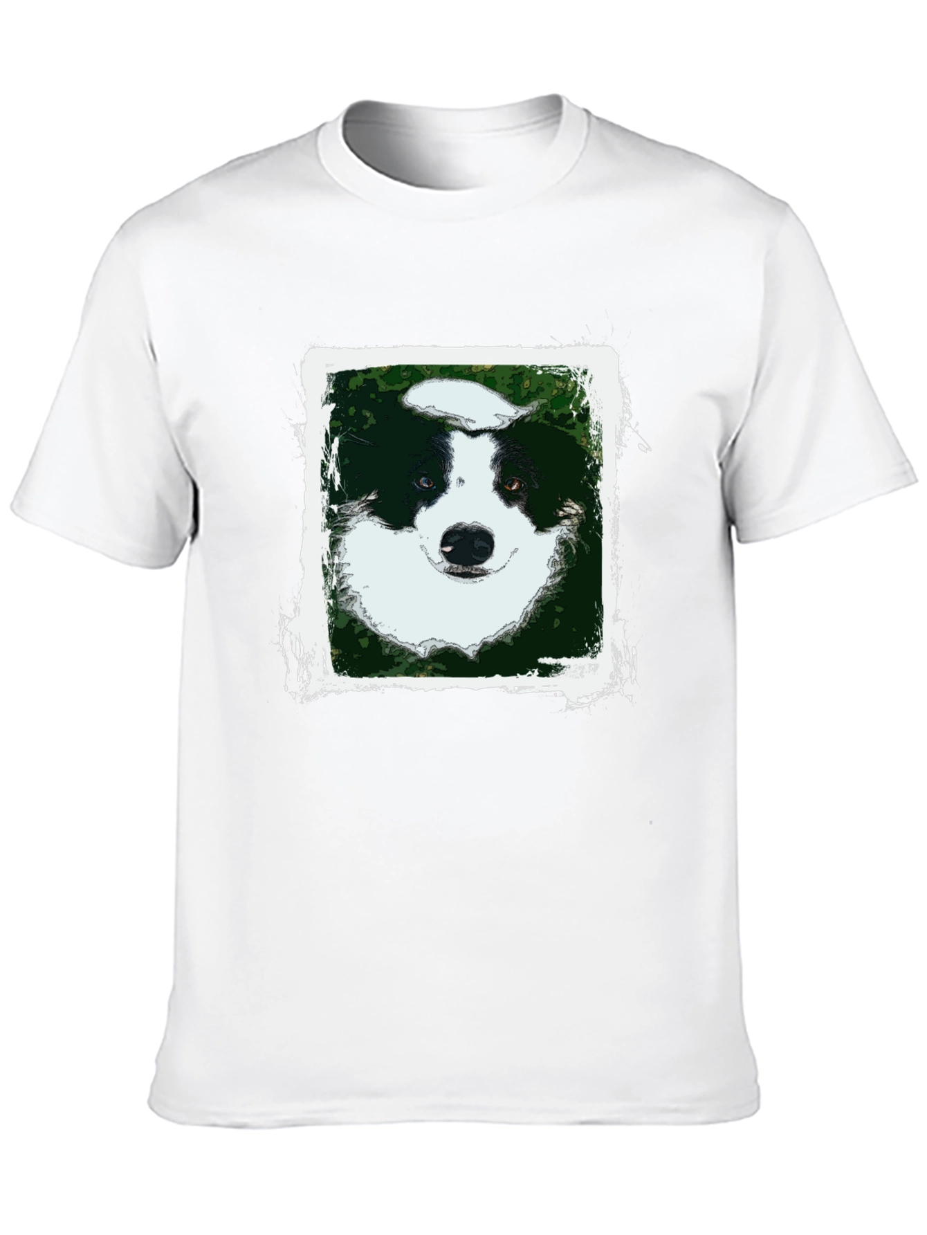 Dog Portrait Graphic Tee - Black