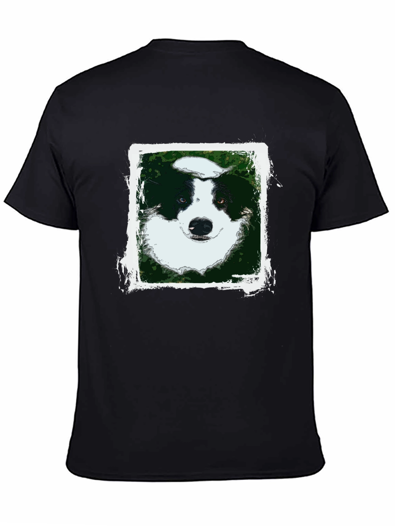 Dog Portrait Graphic Tee - Black