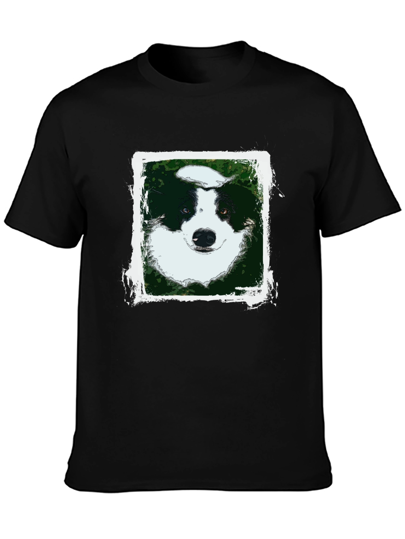 Dog Portrait Graphic Tee - Black