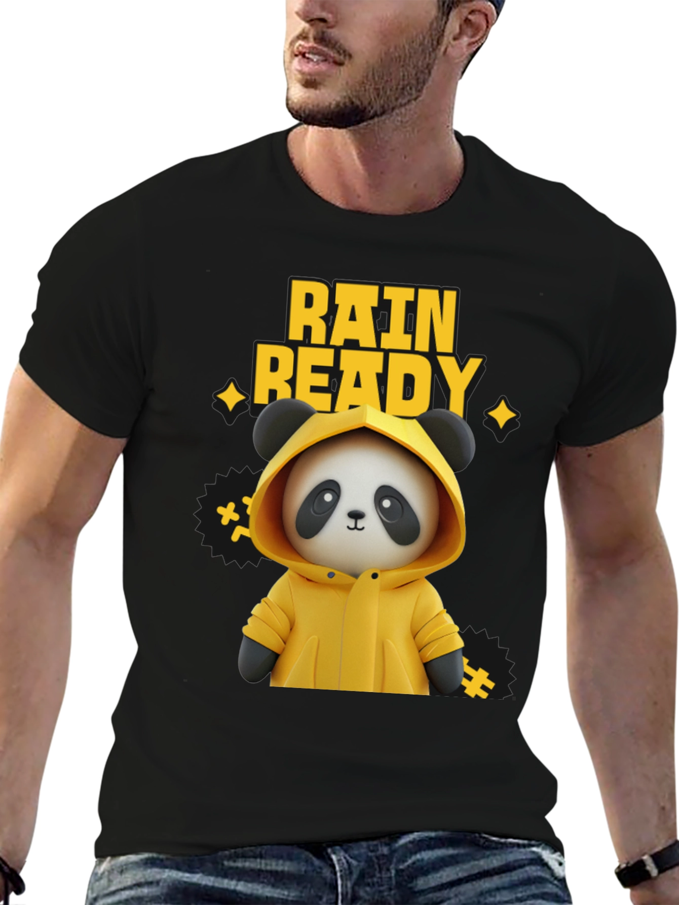 Rain Ready Panda Graphic T-Shirt