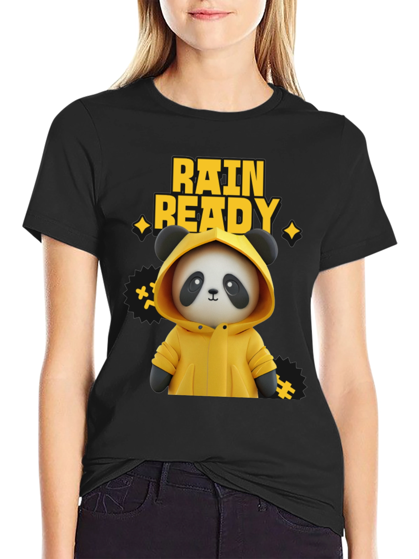 Rain Ready Panda Graphic T-Shirt