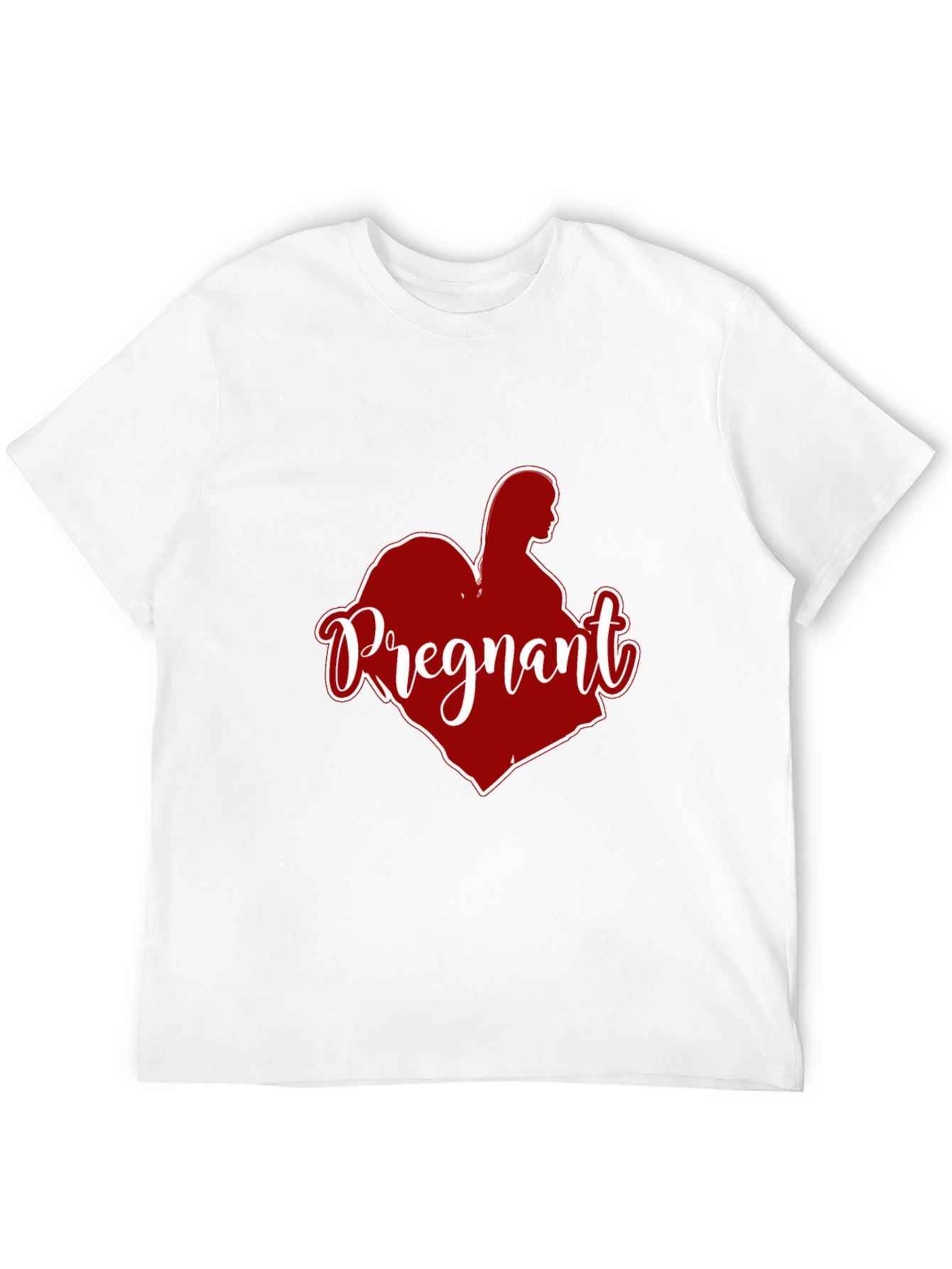 Pregnant Heart Graphic Tee - Black