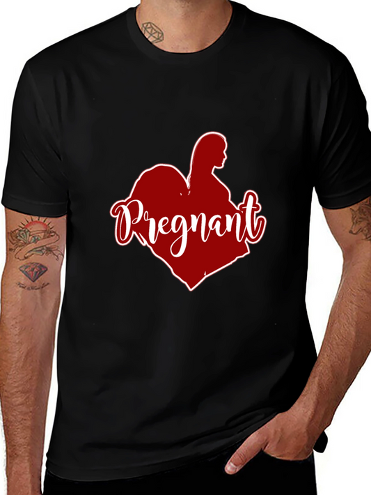 Pregnant Heart Graphic Tee - Black