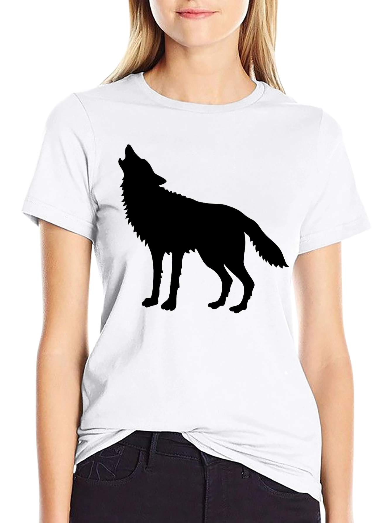 Wolf Silhouette Black T-Shirt