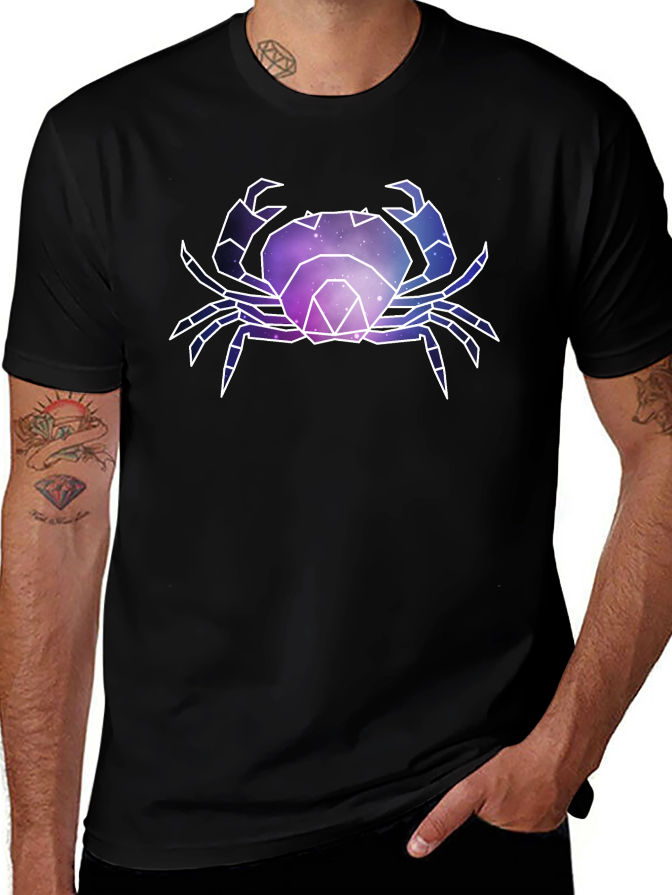 Geometric Galaxy Crab T-Shirt