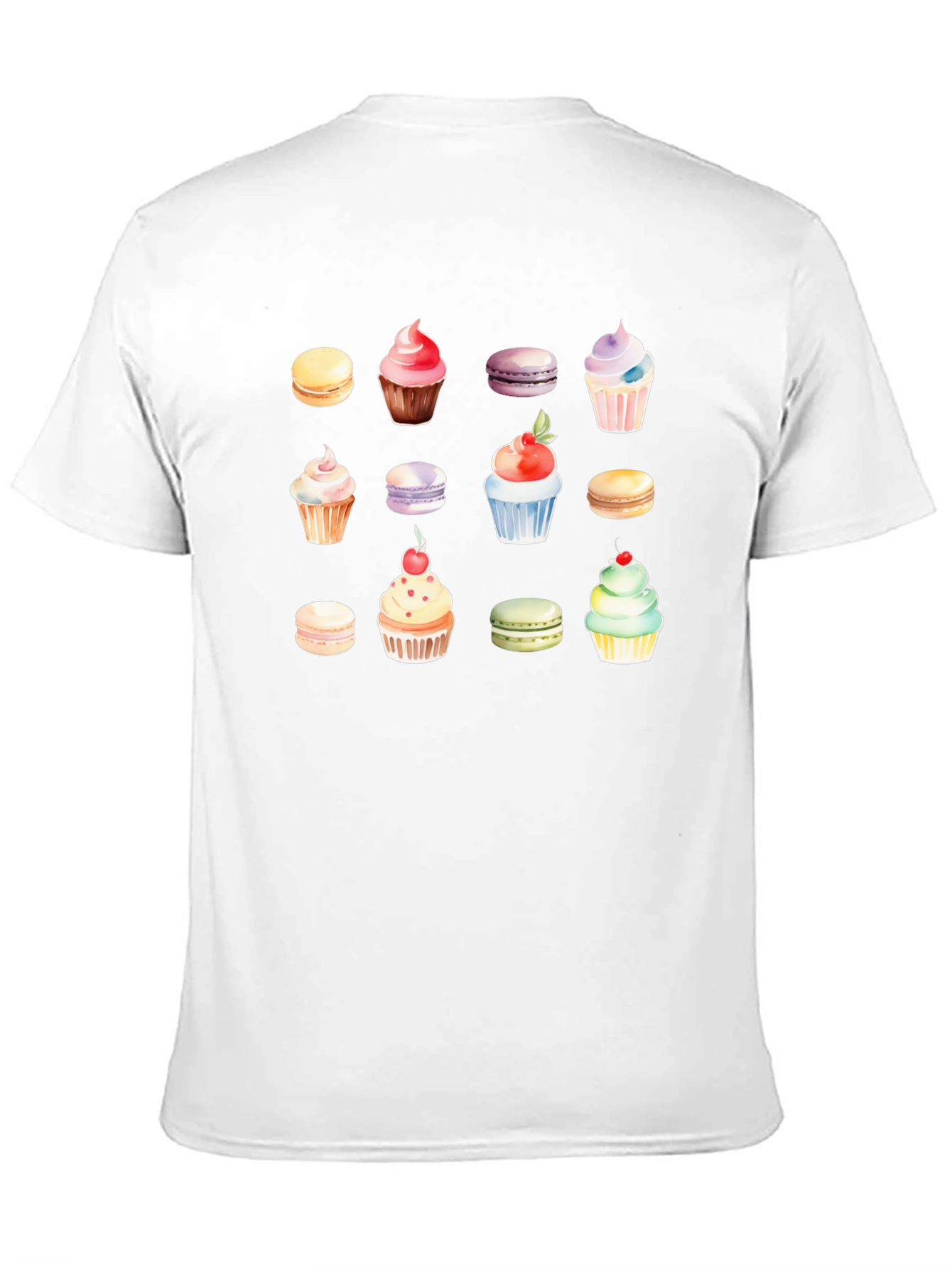 Sweet Treat Tee: Cupcake & Macaron Graphic T-Shirt