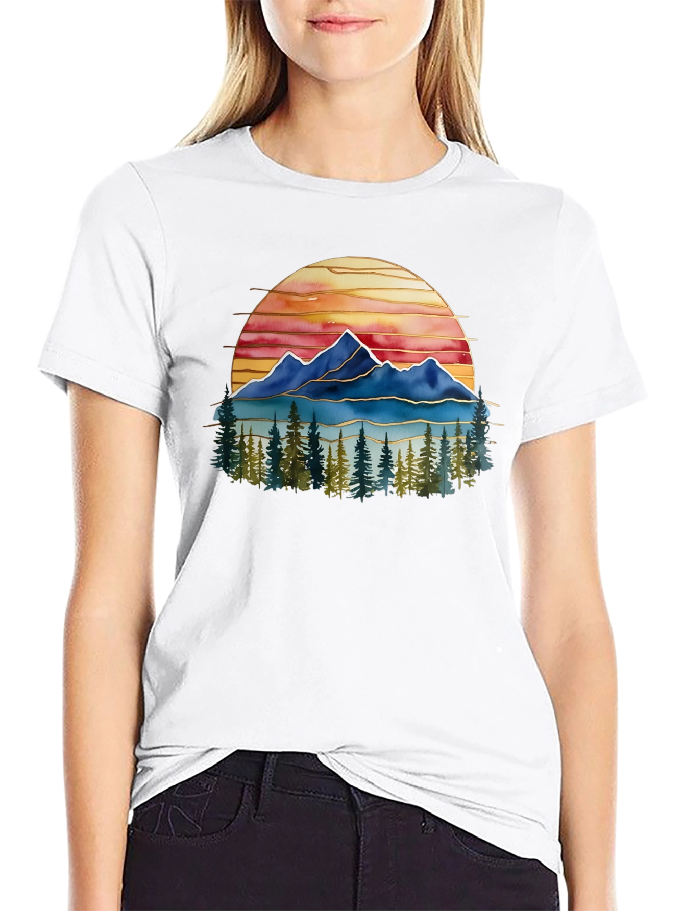 Mountain Sunset Graphic Tee - Nature Lovers T-Shirt