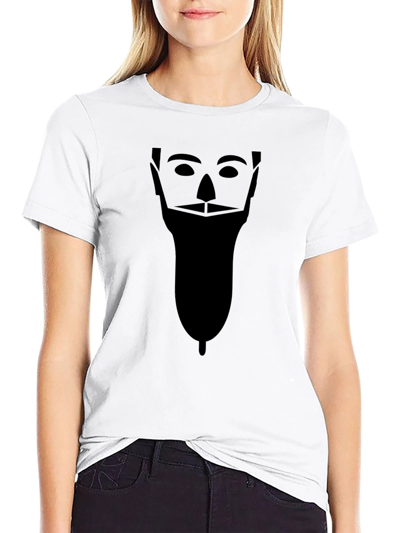 Bearded Silhouette Graphic T-Shirt - Black