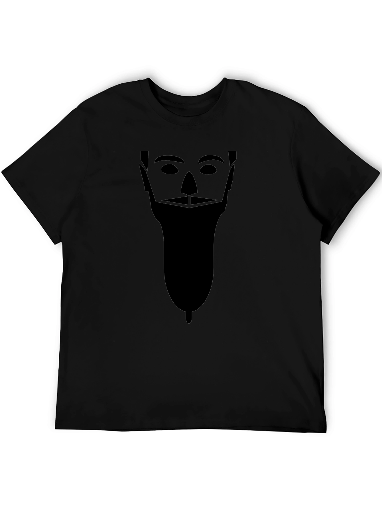 Bearded Silhouette Graphic T-Shirt - Black