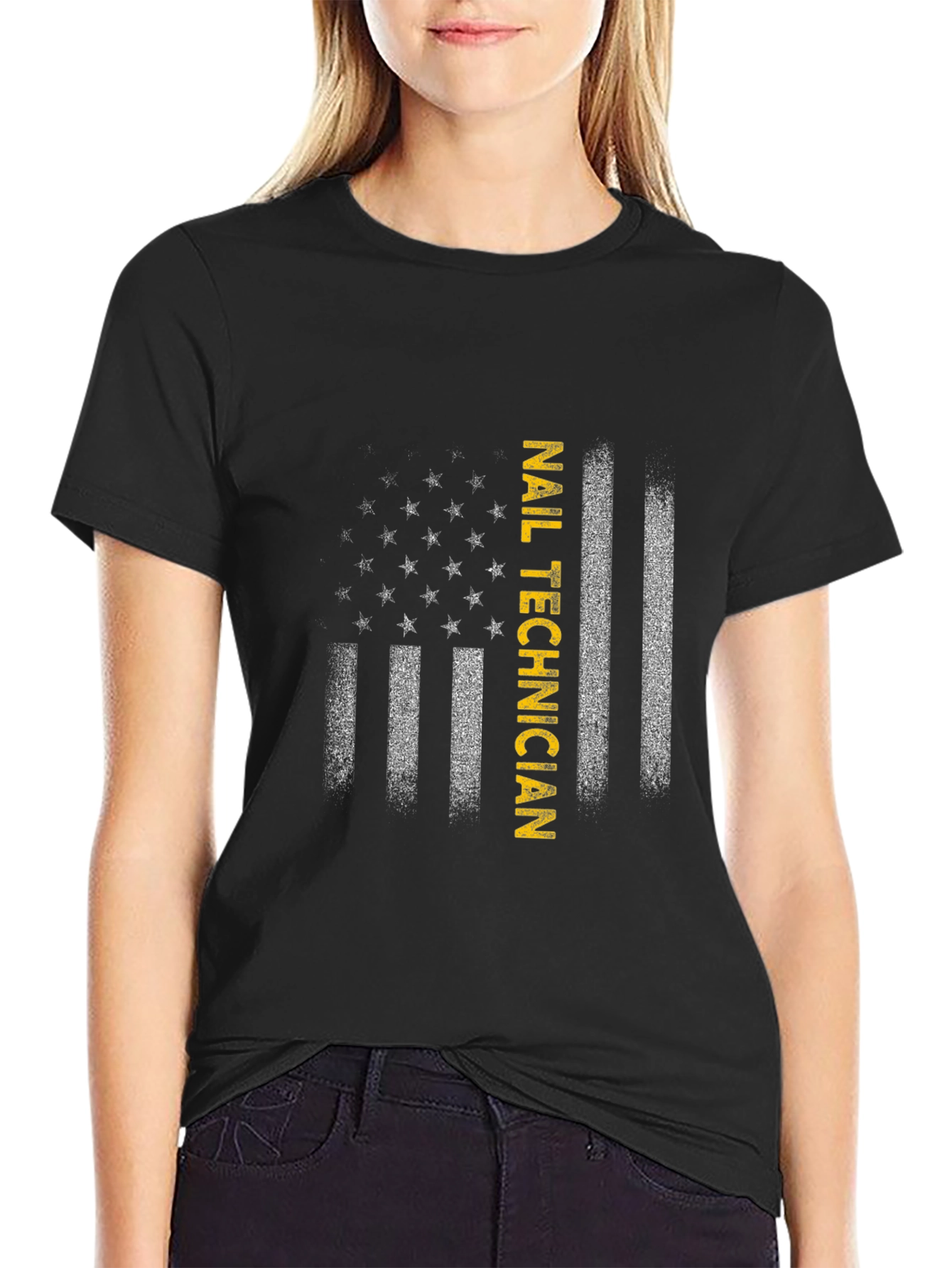Nail Technician American Flag T-Shirt