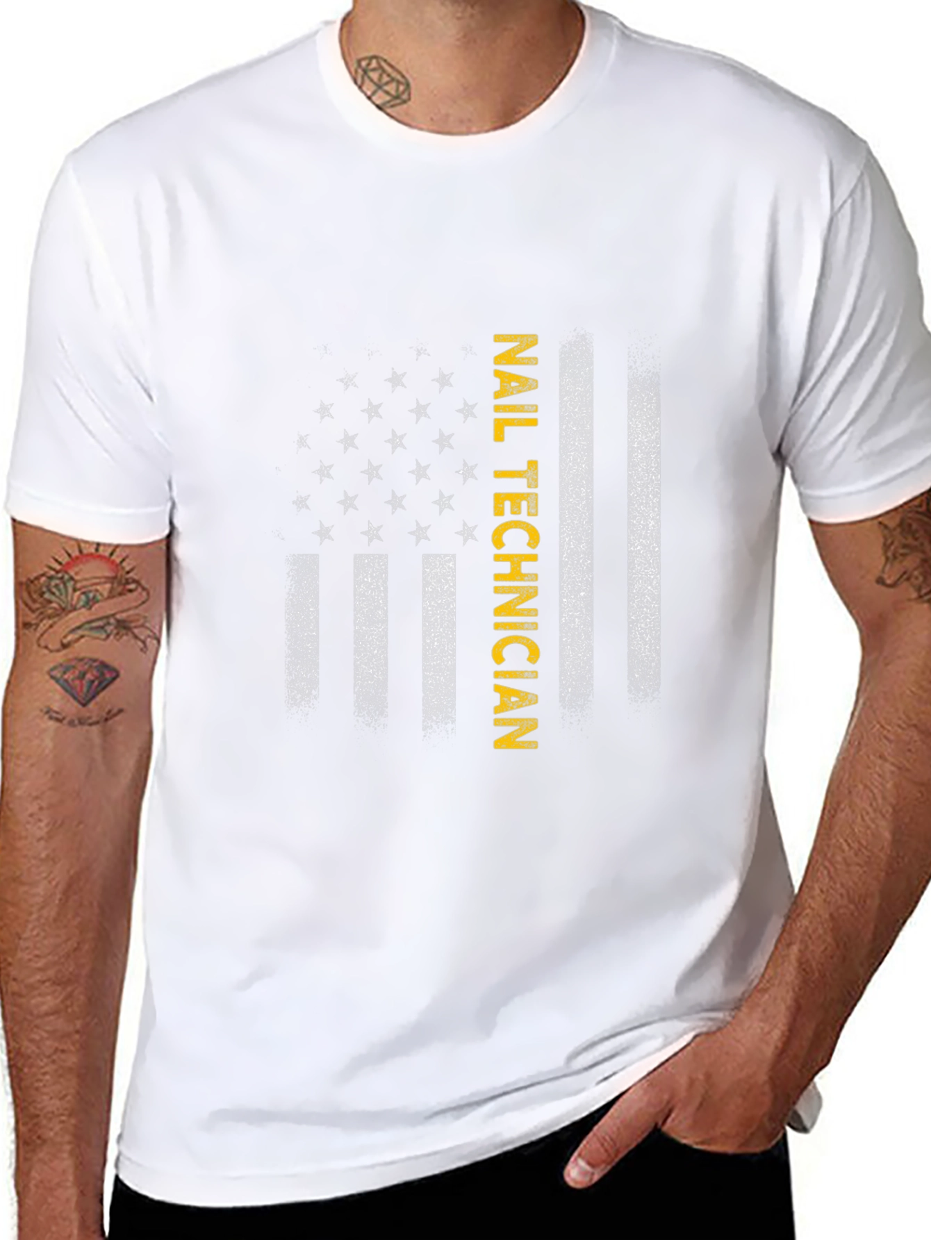 Nail Technician American Flag T-Shirt