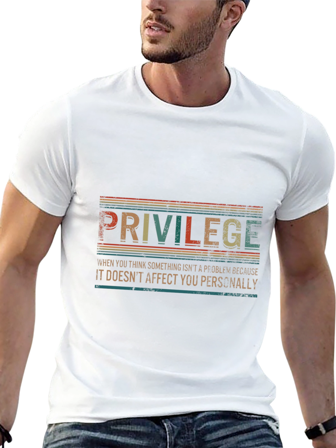 Privilege Graphic Tee - Retro Style Statement Shirt