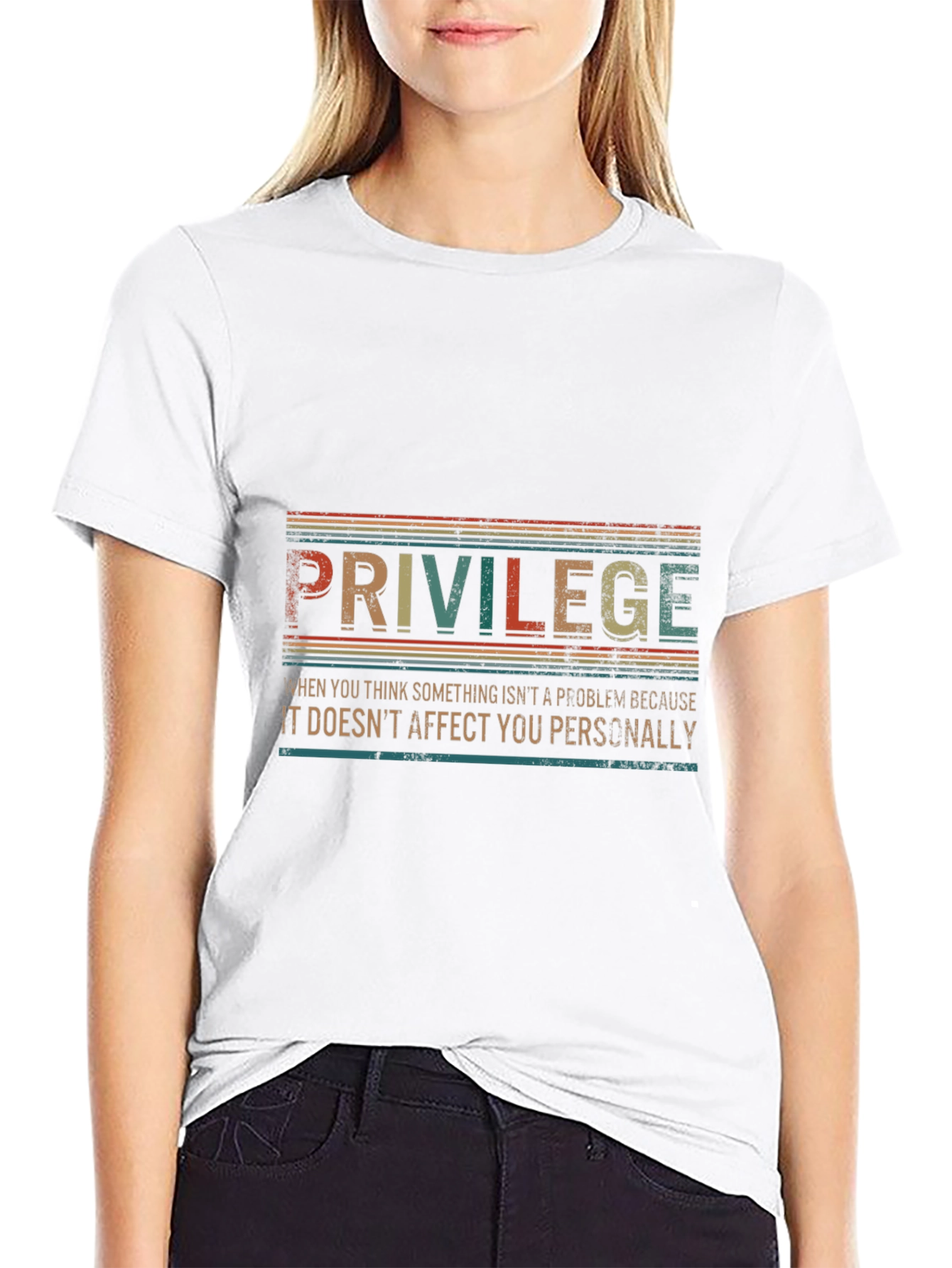 Privilege Graphic Tee - Retro Style Statement Shirt