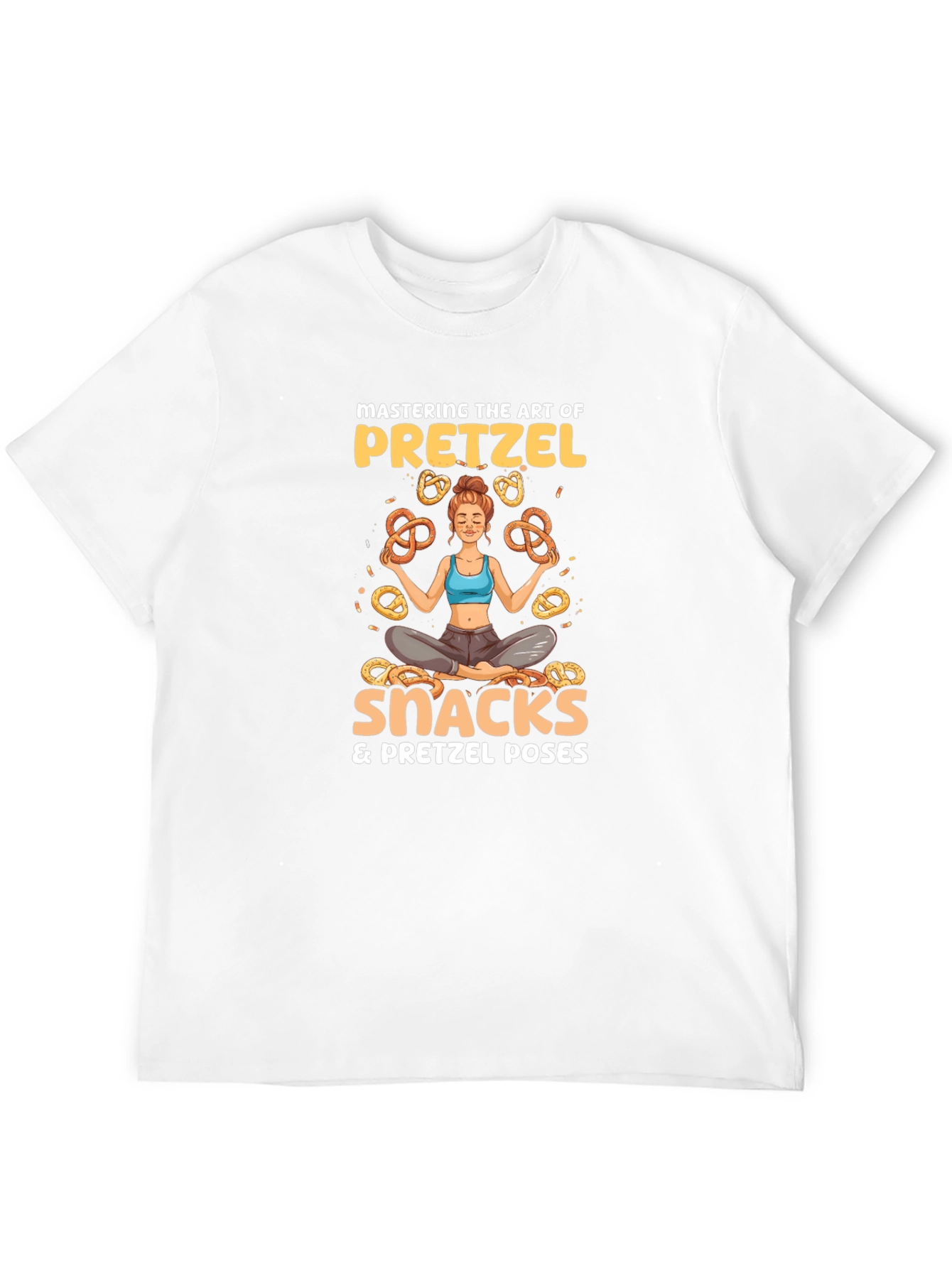 Pretzel Lover T-Shirt - Snacks & Yoga Poses
