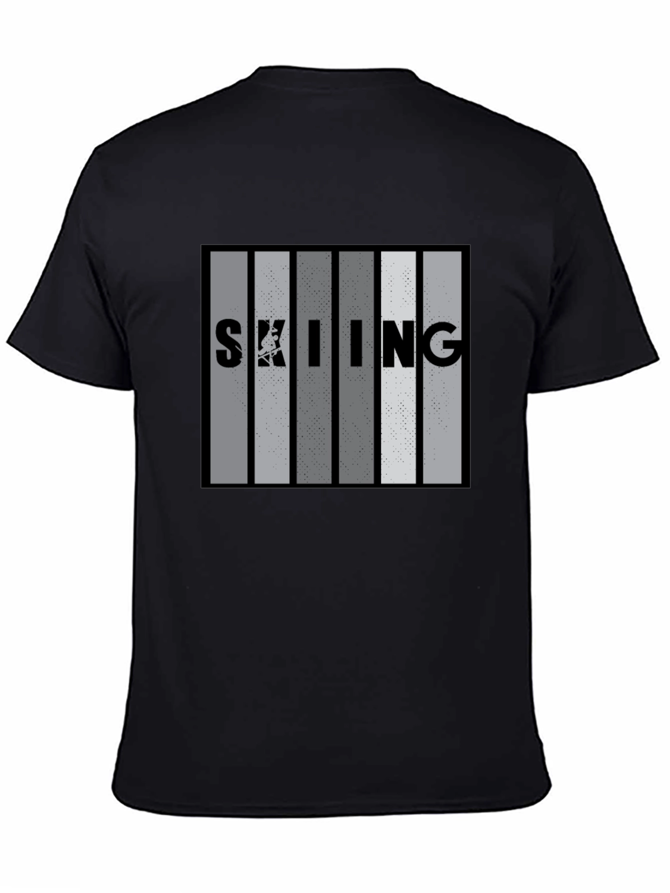 Skiing Stripe Graphic T-Shirt - Stylish Mens Tee
