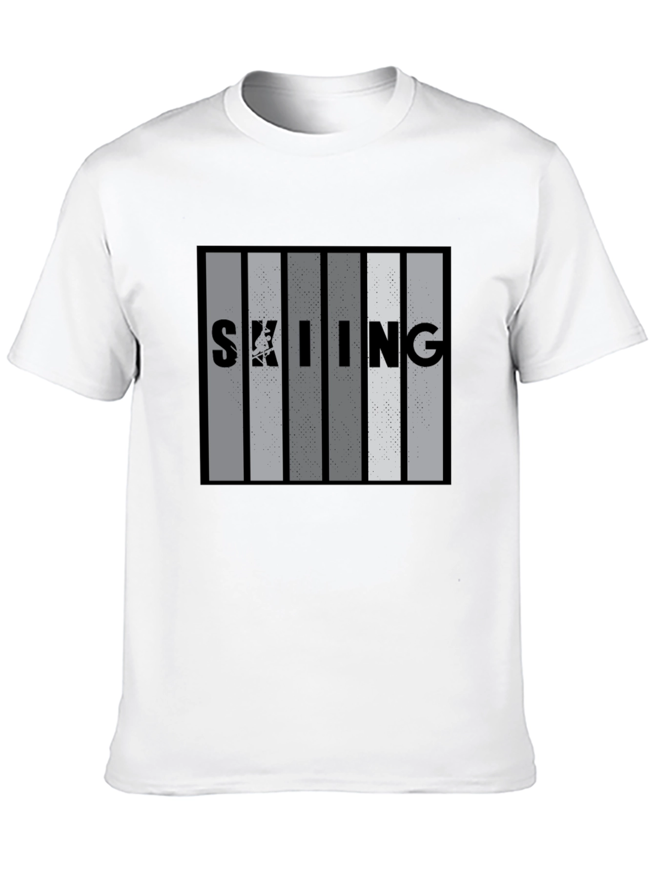 Skiing Stripe Graphic T-Shirt - Stylish Mens Tee